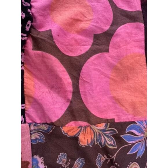 Patchwork Pants, Boho, Gypsy, Elastic Waist, Side Pockets, Multicolor, Artsy - Picture 8 of 9